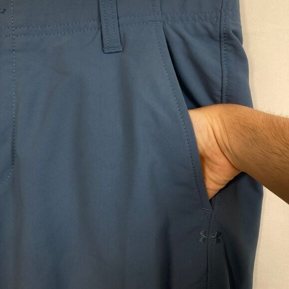 Under Armour Pants Mens Sz 34 Periwinkle Blue Knit Slim‎ Fit Stretch Golf - Picture 4 of 15